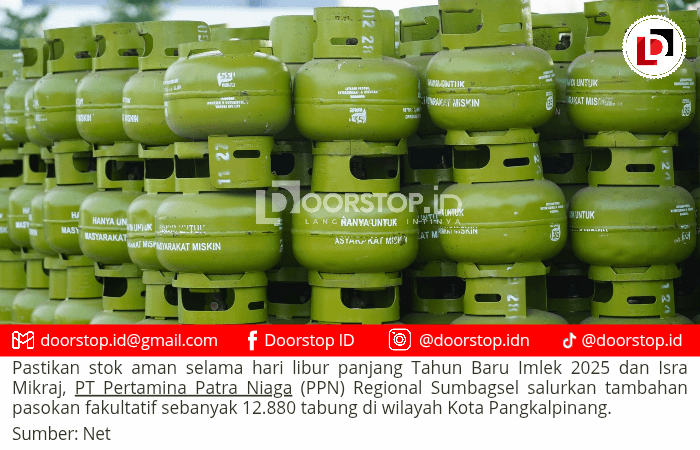Pastikan Stok Aman, PPN Regional Sumbagsel Tambah 12.880 Tabung LPG 3 Kg di Pangkalpinang