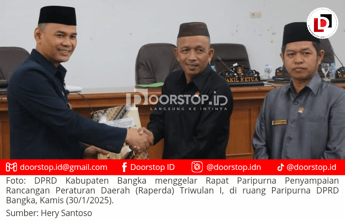 DPRD Bangka Gelar Paripurna Penyampaian Raperda Triwulan I, Bahas Pajak Daerah dan Perlindungan Lahan Pertanian