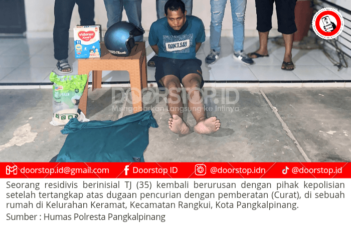 Residivis Dibekuk, Bobol Rumah dan Gasak Celengan Berisi Puluhan Juta