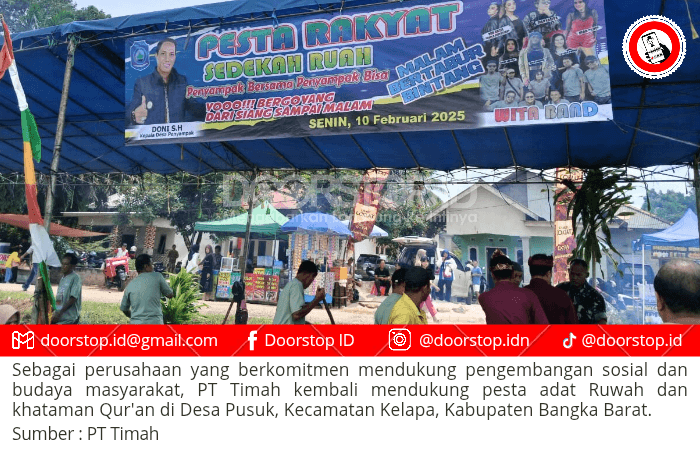 PT Timah Dukung Pesta Adat Ruwah dan Khataman Qur’an di Desa Pusuk