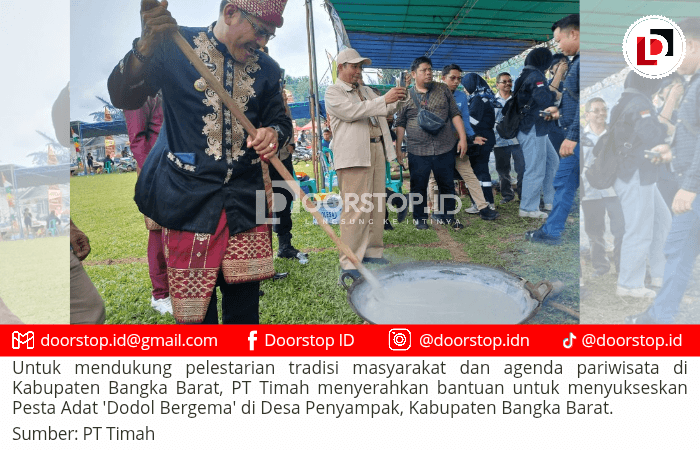 PT Timah Dukung Pesta Adat Dodol Bergema di Penyampak, Wujudkan Semangat Gotong Royong