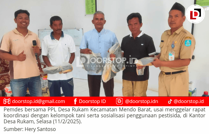 Pemdes dan PPL Desa Rukam Gelar Rapat Koordinasi serta Sosialisasi Pestisida untuk Petani