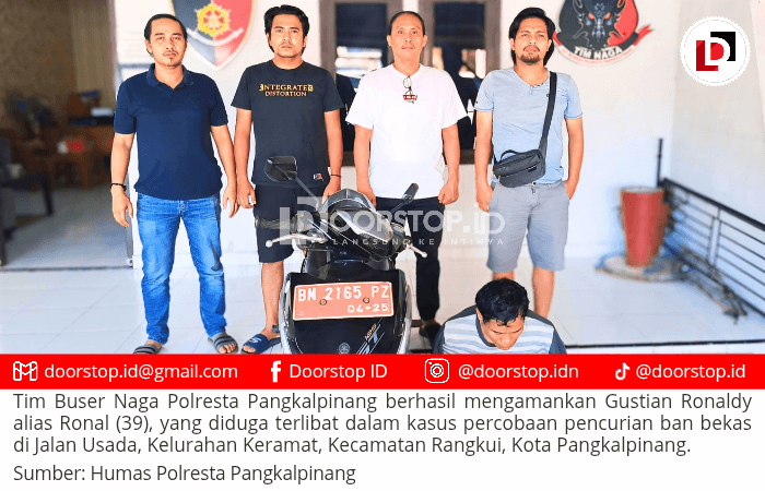Tim Buser Naga Polresta Pangkalpinang Tangkap Pelaku Percobaan Pencurian Ban Bekas