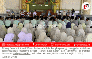 Dispar Pangkalpinang Sosialisasi di Pesantren Hidayatussalikin, Dorong Pemanfaatan Ekraf di Kalangan Santri