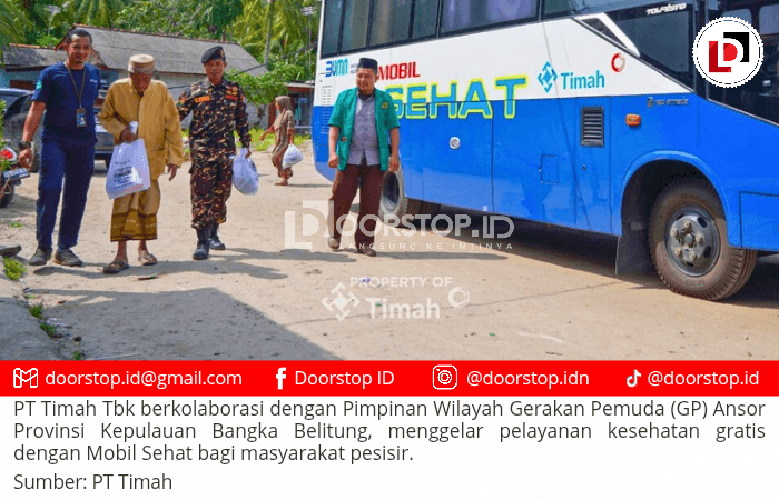 Kolaborasi PT Timah dan GP Ansor, Hadirkan Mobil Sehat dan Sembako Bagi Masyarakat di Wilayah Pesisir