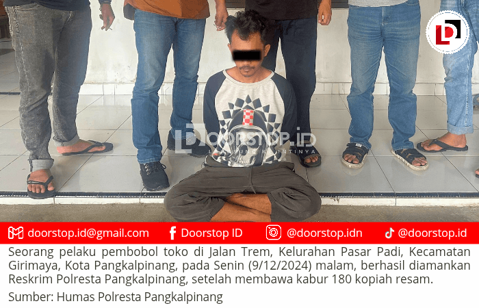 Toko Dibobol Maling, 180 Kopiah Resam Raib: Polisi Tangkap Satu Pelaku, Satu Buron