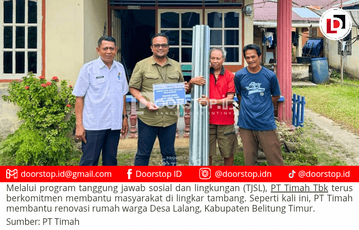 Melalui Program TJSL, PT Timah Bantu Renovasi Rumah Warga Desa Lalang Belitung Timur