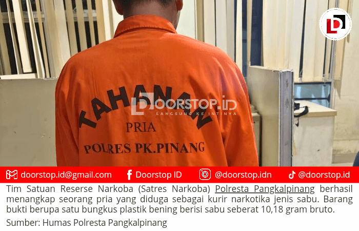 Satres Narkoba Polresta Pangkalpinang Tangkap Kurir di Pangkalan Baru, 10,18 Gram Sabu Diamankan