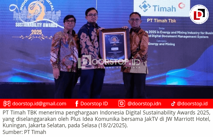 Berinovasi Teknologi dalam Bisnis Perusahaan, PT Timah Raih Penghargaan Digital Sustainability Awards 2025