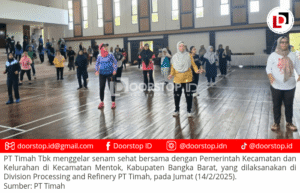 PT Timah Senam bersama Pemerintah Kecamatan dan Kelurahan di Mentok, Jalin Sinergitas dan Harmonisasi