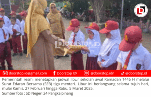 Pemerintah Tetapkan Libur Sekolah Awal Ramadan 2025 Selama Tujuh Hari