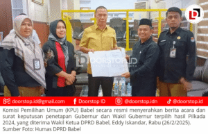 KPU Babel Serahkan Berkas Penetapan Gubernur dan Wakil Gubernur ke DPRD