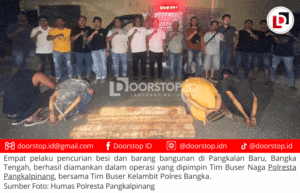Polisi Tangkap Empat Pelaku Pencurian Besi dan Barang Bangunan di Bangka Tengah