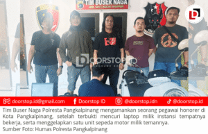 Curi Laptop Kantor dan Gelapkan Motor Temannya, Honorer di Pangkalpinang Digelandang Polisi