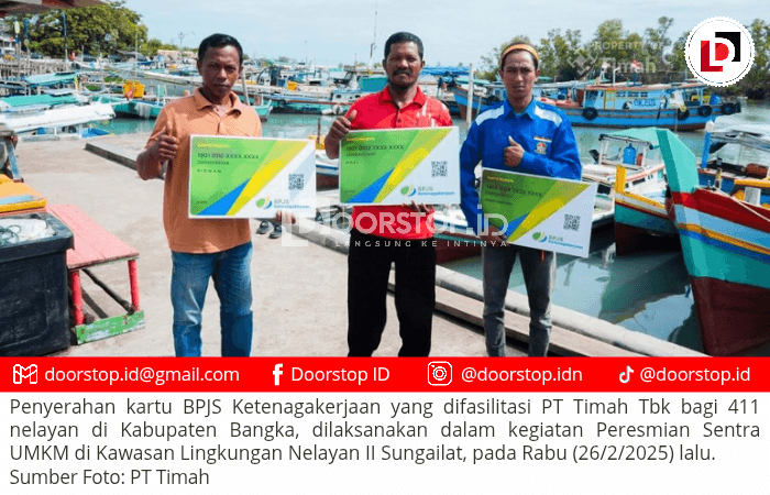 Kolaborasi PT Timah dan BPJS Ketenagakerjaan Lindungi 411 Nelayan Bangka