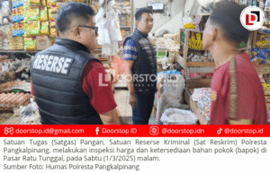 Satgas Pangan Polresta Pangkalpinang Pantau Harga dan Stok Bapok di Pasar Ratu Tunggal