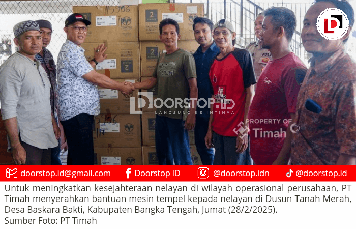 Dukung Produktivitas Nelayan, PT Timah Serahkan 10 Unit Mesin Tempel di Bangka Tengah