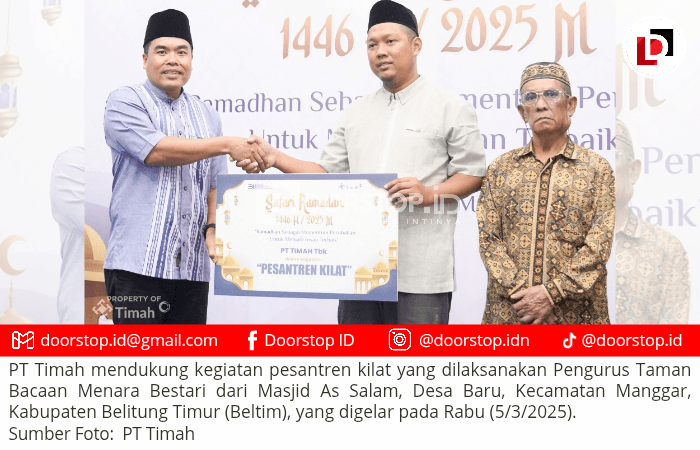 PT Timah Beri Bantuan Pesantren Kilat di Taman Bacaan Menara Bestari Belitung Timur