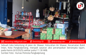 Pria Bersenjata Pisau Rampok Toko Kelontong di Pangkalpinang, Gasak Uang Rp 1 Juta