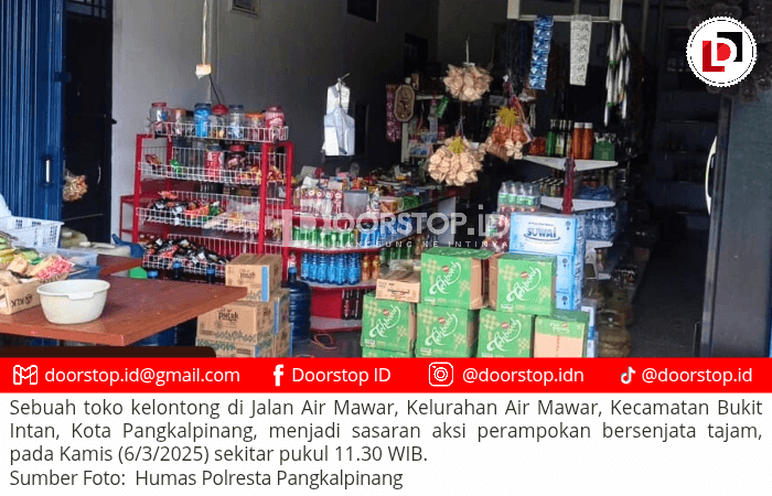 Pria Bersenjata Pisau Rampok Toko Kelontong di Pangkalpinang, Gasak Uang Rp 1 Juta
