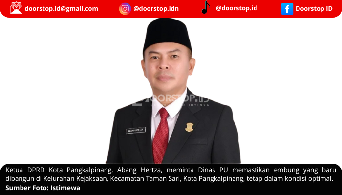 Ketua DPRD Pangkalpinang Minta Dinas PU Pastikan Embung di Kelurahan Kejaksaan Berfungsi Optimal