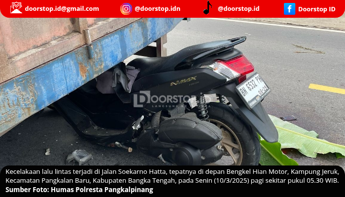 Guru di Bangka Tengah Tewas Usai Tabrak Truk Parkir di Bahu Jalan