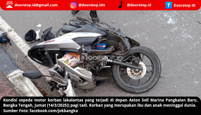 Hindari Pita Kejut, Ibu dan Anak Tewas Ditabrak Truk