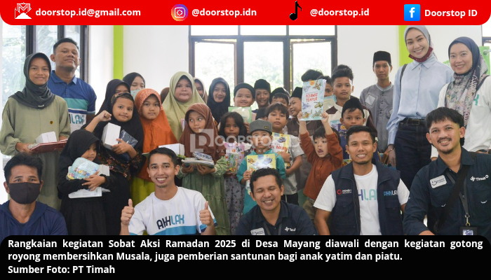 Sobat Aksi Ramadan 2025 PT Timah dan Kementerian BUMN, Beri Santunan Anak Yatim Piatu di Musala Al Muktibin Bangka Barat