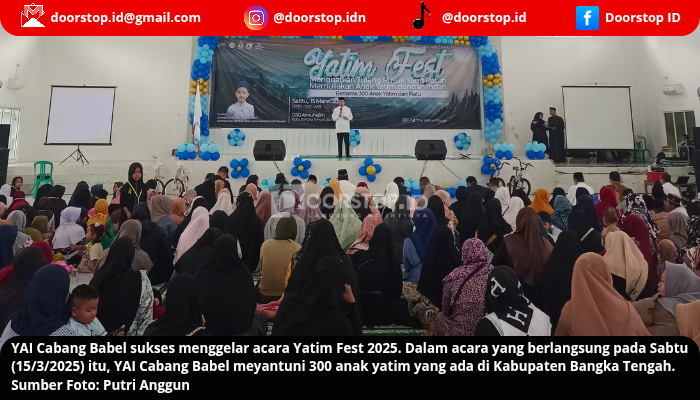 Yatim Fest 2025 Sukses Digelar, YAI Cabang Babel Santuni 300 Anak Yatim di Bangka Tengah