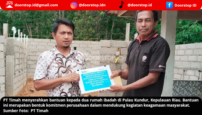 Berkah Ramadan, PT Timah Serahkan Bantuan untuk Dua Rumah Ibadah di Pulau Kundur