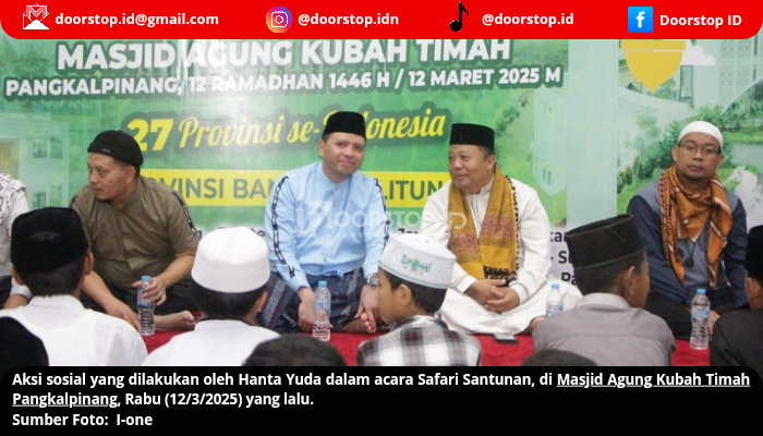 Hanta Yuda Sumbang Rp100 Juta untuk Sajadah Masjid Agung Kubah Timah