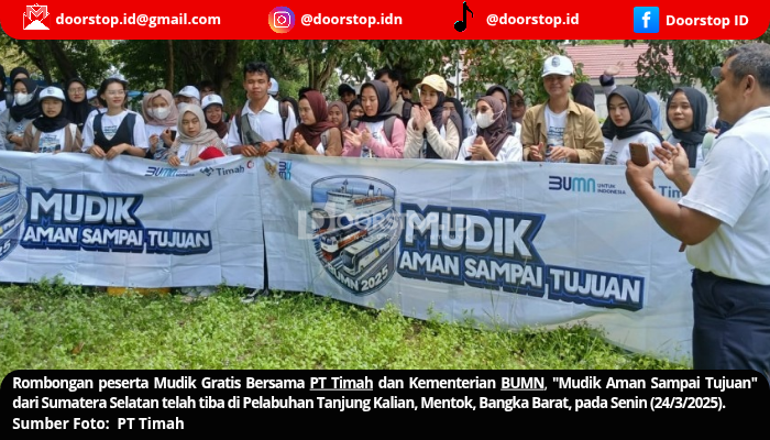 Rombongan Mudik Gratis PT Timah Tiba di Bangka Barat, Mahasiswa Ungkap Kebahagiaan