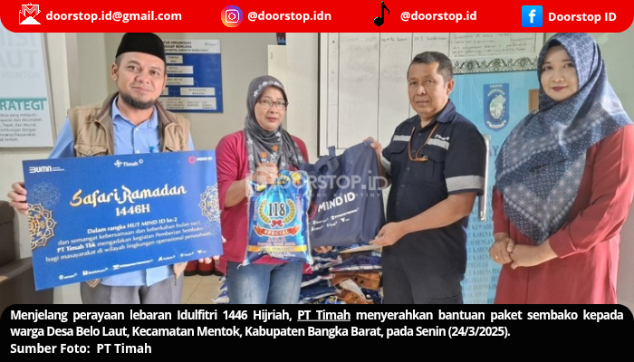 Jelang Lebaran, PT Timah Bagikan Paket Sembako bagi Masyarakat Desa Belo Laut Bangka Barat
