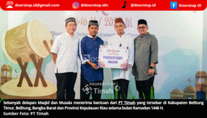 Dukung Kenyamanan Ibadah, PT Timah Salurkan Bantuan ke 8 Masjid dan Musala di Wilayah Operasional