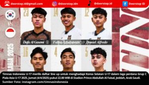 Daftar Line Up Timnas Indonesia U-17 vs Korsel U-17 di Laga Perdana Piala Asia U-17 2025