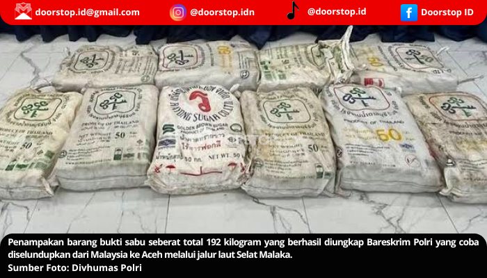Bareskrim Polri Bongkar Jaringan Narkoba Internasional Malaysia-Aceh, Sabu 192 Kg Berhasil Diamankan