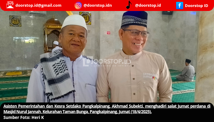Salat Jumat Perdana di Masjid Nurul Jannah: Subekti Ajak Warga Makmurkan Masjid