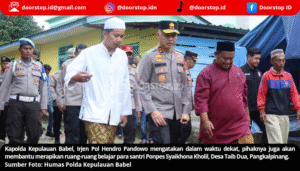 Usai Resmikan Sumur Bor, Kapolda Babel akan Bantu Rapikan Ruang Belajar Santri Ponpes Syaikhona Kholil