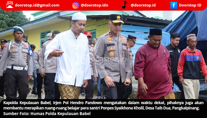 Usai Resmikan Sumur Bor, Kapolda Babel akan Bantu Rapikan Ruang Belajar Santri Ponpes Syaikhona Kholil