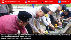 Resmikan Sumur Bor di Ponpes Syaikhona Kholil Pangkalpinang, Kapolda Babel: Semoga Bermanfaat