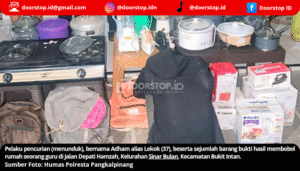 Buruh di Pangkalpinang Bobol Rumah Guru Saat Mudik, Gasak Emas hingga Alat Masak