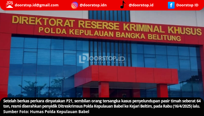 Berkas Perkara P21, Sembilan Tersangka Penyelundupan Timah 64 Ton Diserahkan ke Kejari Beltim