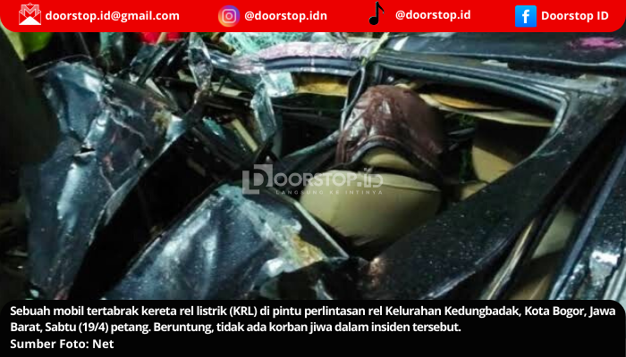 Mobil Terseret 30 Meter Usai Tertabrak KRL di Bogor, Tak Ada Korban Jiwa