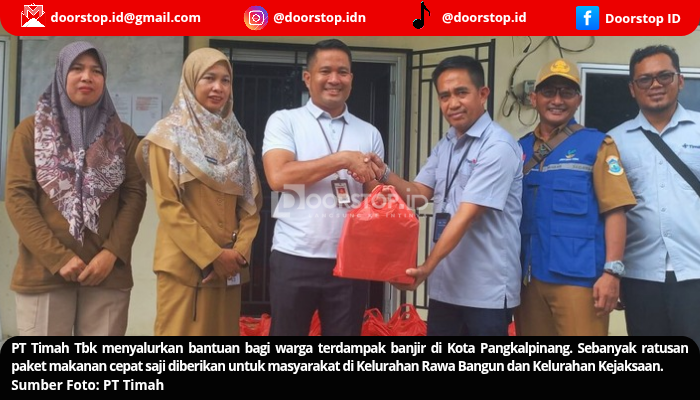 PT Timah Sigap Bantu Warga Terdampak Banjir di Pangkalpinang, Salurkan Ratusan Paket Makanan Cepat Saji