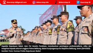 Kapolda Kepulauan Babel Tekankan Profesionalisme ke Anggota Polres Belitung