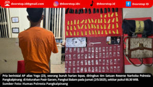 Miliki 75 Paket Sabu, Buruh Harian Lepas di Pangkalpinang Ditangkap Polisi