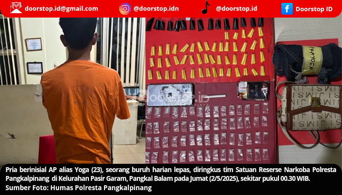Miliki 75 Paket Sabu, Buruh Harian Lepas di Pangkalpinang Ditangkap Polisi