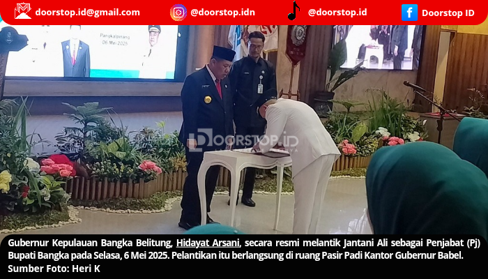 Gubernur Babel Lantik Jantani Ali sebagai Pj Bupati Bangka