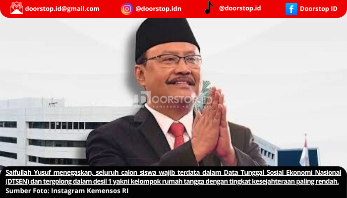 Seleksi Administrasi Sekolah Rakyat Dimulai, Mensos: Harus Tercatat di DTSEN dan Masuk Desil 1