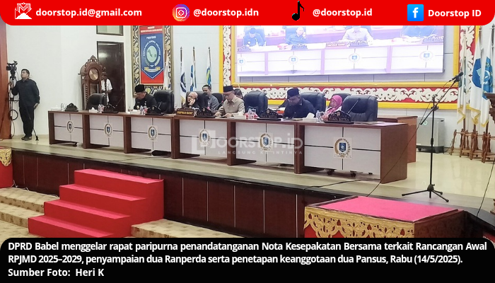 DPRD Babel Gelar Rapat Paripurna: Bahas RPJMD 2025–2029, Dua Ranperda, dan Bentuk Pansus
